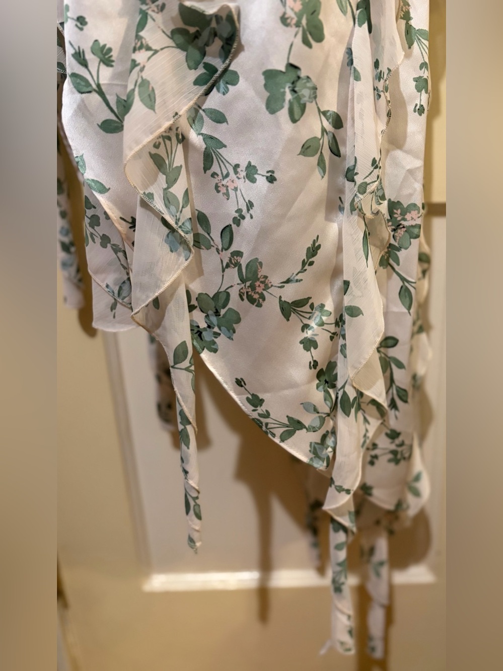 Misa Los Angeles White Floral Asymmetrical Ruffle Dress - Picture 11 of 15